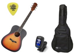 Arrow Silver D SB Sunburst - gitara akustyczna + AKCESORIA - SET1