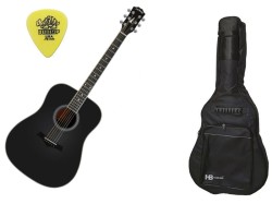Arrow Silver D BLK Black - gitara akustyczna + AKCESORIA - SET2