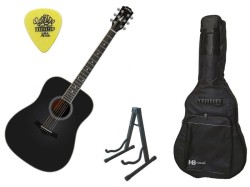 Arrow Silver D BLK Black - gitara akustyczna + AKCESORIA - SET3