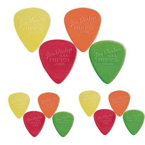 Dunlop Riffs Pick - kostki gitarowe - ZESTAW 12 KOSTEK