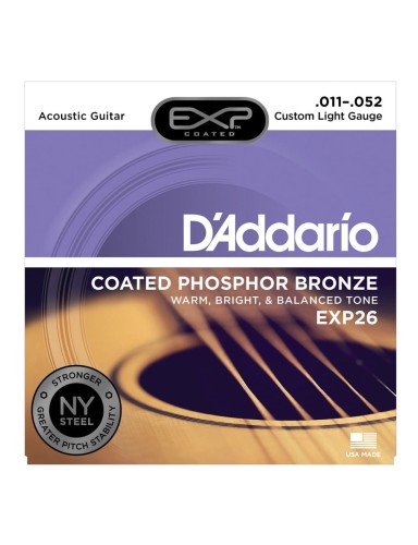 Daddario EXP26 11-52 Phosphor Bronze - struny do gitary akustycznej