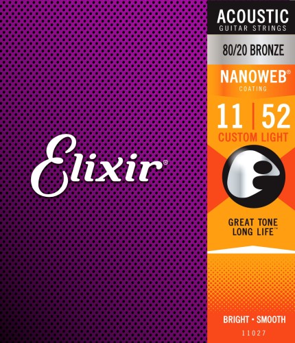 Struny Elixir NANOWEB 11-52 - struny do gitary akustycznej