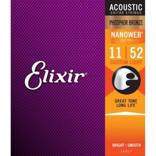Elixir Phosphor Bronze Nanoweb (11-52) - struny do gitary akustycznej