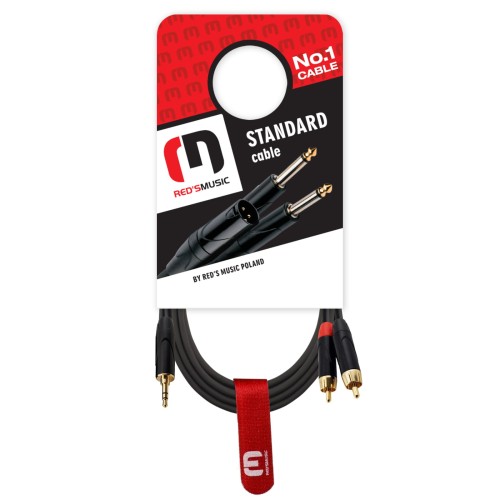 Reds Music AU1630 - kabel audio Jack stereo 3.5 - 2x RCA 3m