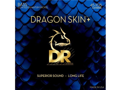 DR Dragon Skin+ (45-105) - powlekane struny do gitary basowej