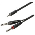 Roxtone RAYC130L6 - kabel 2xJack 6.3 - Jack 3.5 Stereo 6m