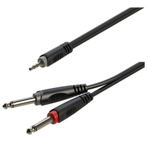 Roxtone RAYC130L6 - kabel 2xJack 6.3 - Jack 3.5 Stereo 6m