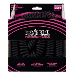 Ernie Ball EB6044 - kabel instrumentalny spiralny 9m czarny