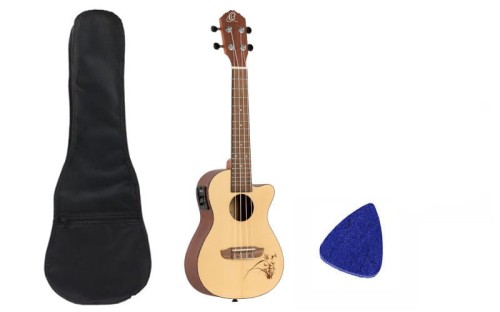 Ortega RU5CE - ukulele koncertowe - elektro + AKCESORIA