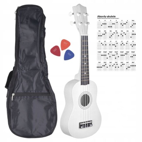 Ukulele Sopranowe + POKROWIEC + KOSTKI + AKRODY