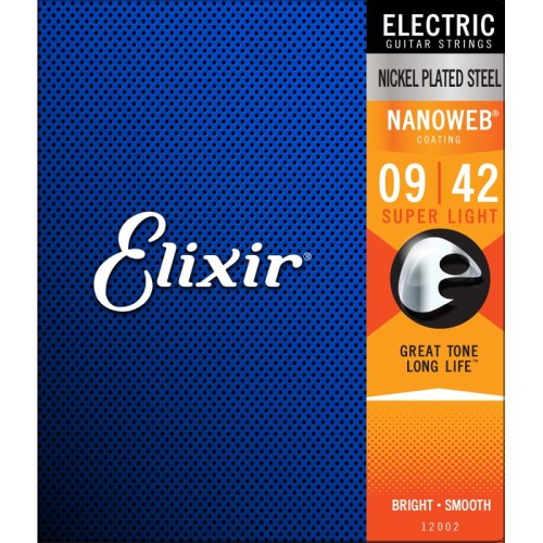Elixir NANOWEB 9-42 - struny do gitary elektrycznej