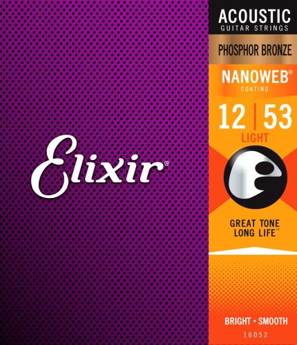 Elixir Phosphor Bronze Nanoweb (12-53) - struny do gitary akustycznej