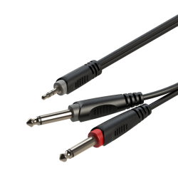 Roxtone SAYC130L2 - kabel jack 3.5 stereo - 2x Jack 6.3 mono 2m