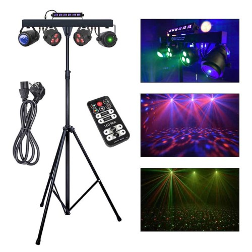 LIGHT4ME BELKA LED PAR FLOWER BALL LASER UV STROBE - ZESTAW OŚWIETLENIA