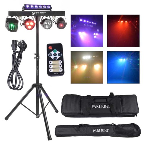 LIGHT4ME BELKA LASER STROBOSKOP LED PAR DERBY UV I - Zestaw oświetlenia