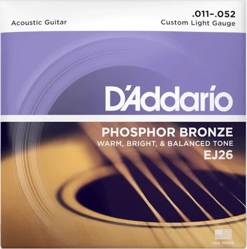 Daddario EJ26 (11-52) - struny do gitary akustycznej Phosphor Bronze