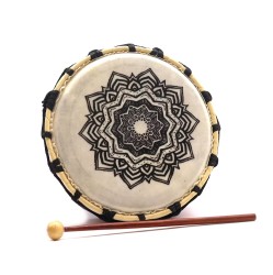 Bęben Szamański Mandala z Pałeczką - 20 cm