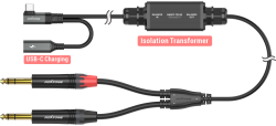 Roxtone RA3DT-TC2JS - kabel audio USB z transformatorem separującym