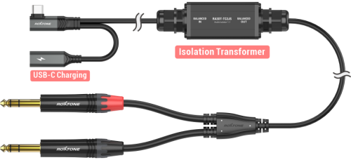 Roxtone RA3DT-TC2JS - kabel audio USB z transformatorem separującym