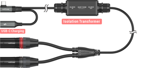 Roxtone RA3DT-TC2XM - kabel audio USB z transformatorem separującym