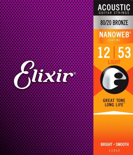 Elixir Nanoweb Bronze Extra (12-53) - struny do gitary akustycznej