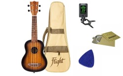 Flight NUS380 Amber - ukulele sopranowe + AKCESORIA