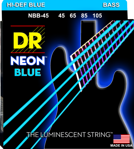 DR Neon Blue (45-105) - struny do gitary basowej