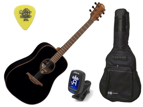 LAG T118D BLK - gitara akustyczna + AKCESORIA