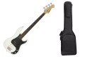 Aria STB-PB/B WH - gitara basowa + POKROWIEC