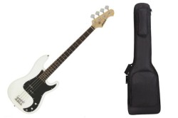 Aria STB-PB/B WH - gitara basowa + POKROWIEC