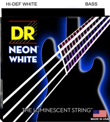 DR Neon White (45-105) - struny do gitary basowej