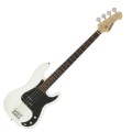 Aria STB-PB/B WH - gitara basowa + POKROWIEC
