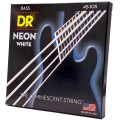 DR Neon White (45-105) - struny do gitary basowej