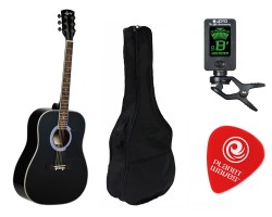 Ever Play AP-400 BK - Gitara Akustyczna + AKCESORIA