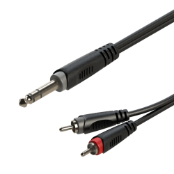 Roxtone RAYC110L3 - kabel 2xRCA - Jack 6.3 stereo 3m