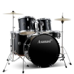 Asanasi Q900 Black - Zestaw Perkusyjny + Talerze + Statywy